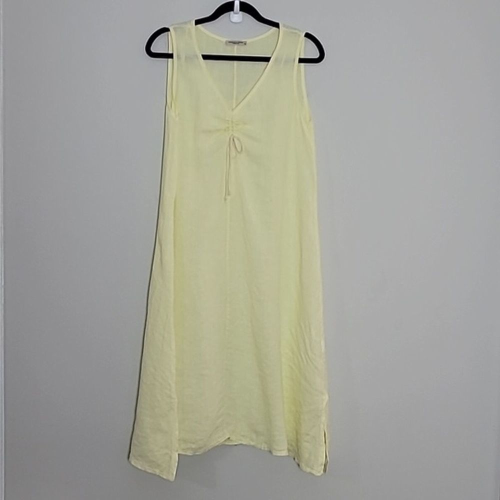 Francesca Bettini A line linen dress Sz S Yellow